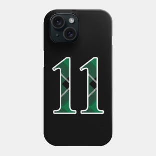 11 Sports Jersey Number Green Black Flannel Phone Case