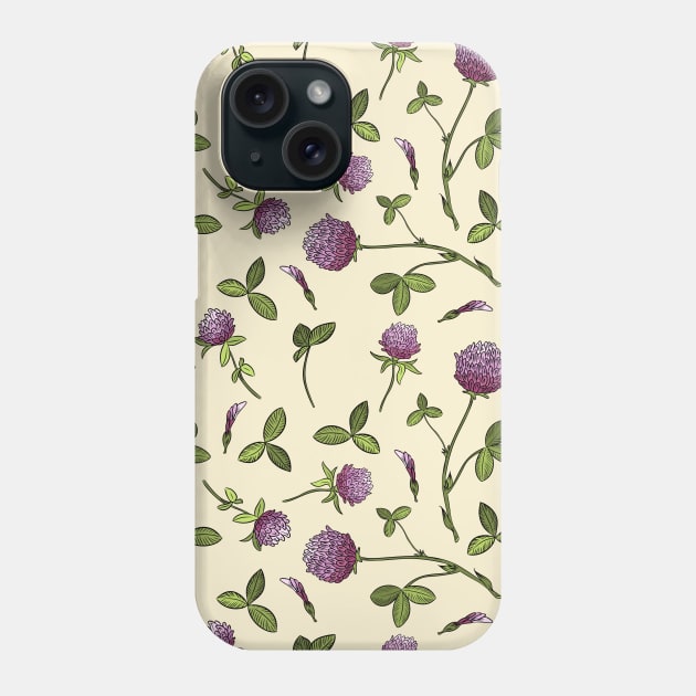 Red Clover Pattern Phone Case by oixxoart