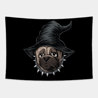 Halloween Dog Witch Tapestry