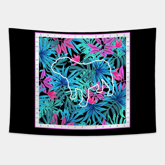 Bullies Brand Pink Leaf Hawaiian Design Tapestry by Bullies Brand