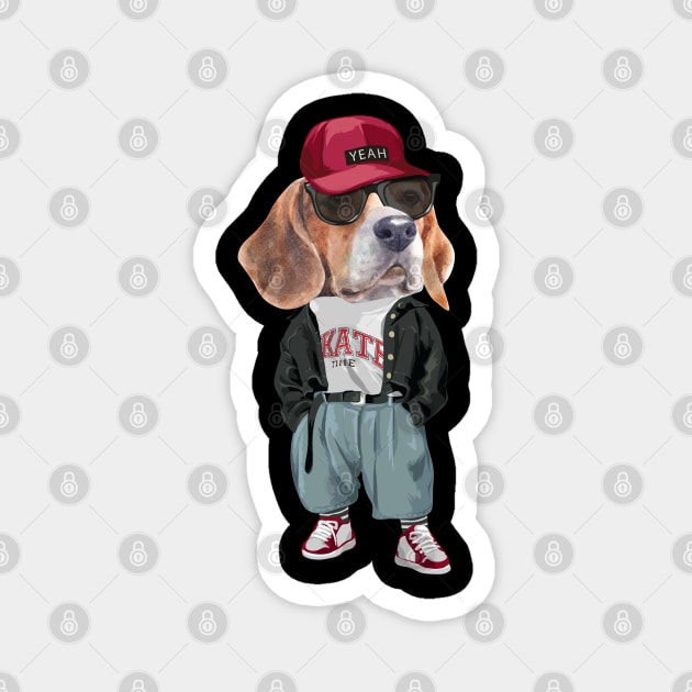Beagle - Hip Hop Style Magnet by obodo