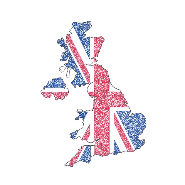 UK Flag Map by Naoswestvillage