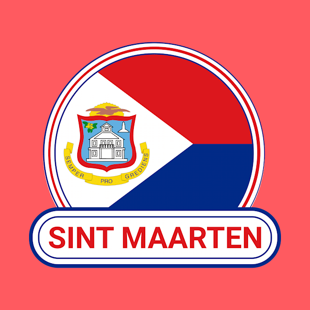 Sint Maarten Country Badge - Sint Maarten Flag by Yesteeyear