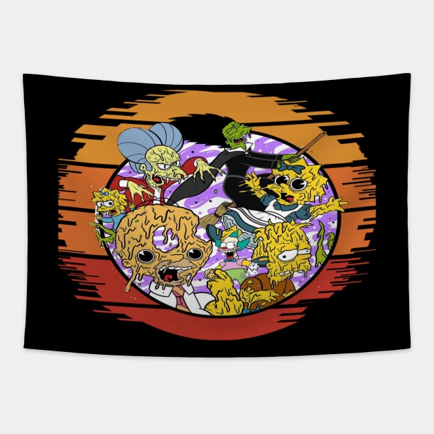 Splattered movie Tapestry by 2 putt duds