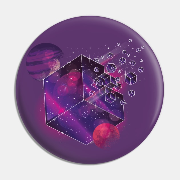 Cube Space T-shirt Pin by Göbelek