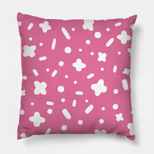 White and pink doodles Pillow