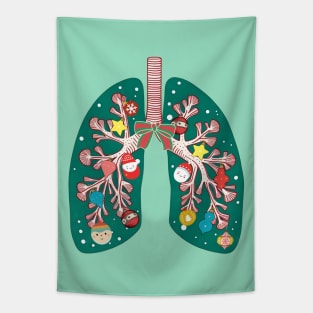 Respiratory Therapist a Lung Christmas Lights RT Nurse Design Tapestry