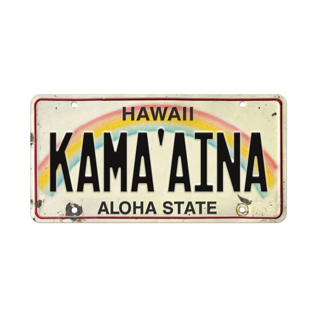 Vintage Hawaii License Plate KAMA'AINA by HaleiwaNorthShoreSign