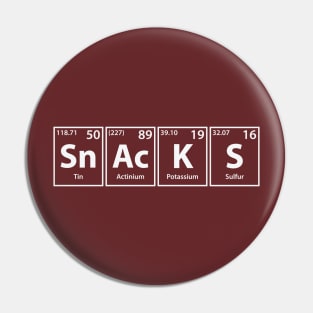 Snacks (Sn-Ac-K-S) Periodic Elements Spelling Pin