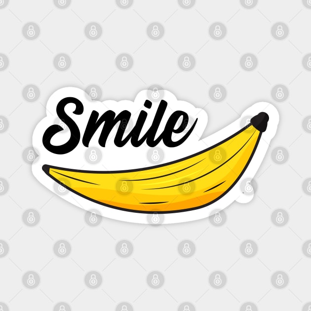 Smile Positive Banana Illustrative Magnet by niclothing