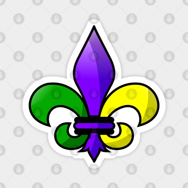 Fleur-de-lis Purple Green Gold Magnet by HolidayBug
