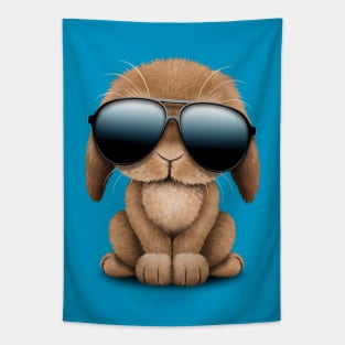 Cute Baby Bunny Wearing Sunglasses Tapestry