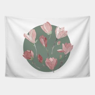 Magnolia on green Tapestry