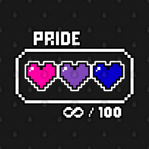 Bisexual Pride Videogame Life Bar Hearts by EmeryPens