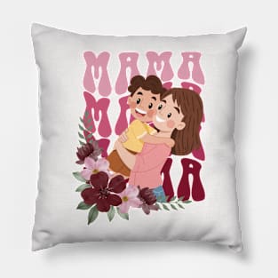 Happy Mama Floral Design Pillow