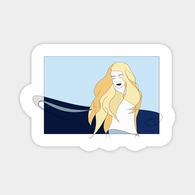 Naiades - Goddess of the Seas #woman #girl #beauty #fineart #popart #home #decor #fashion #buyart #artprint #minimal #drawing Magnet by Kirovair