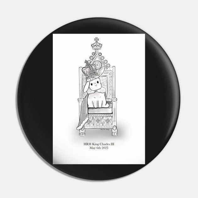 King Charles coronation bunny Pin by WillowGrove