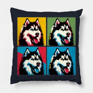 Siberian Husky Pop Art - Dog Lover Gifts Pillow