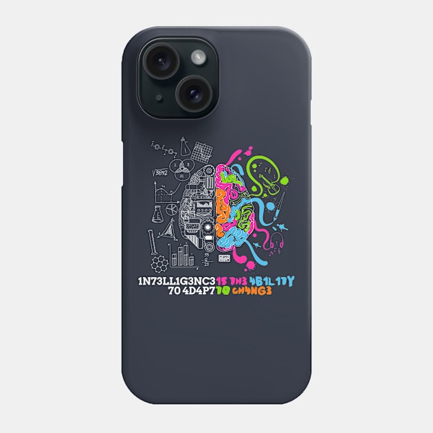 Intelligence Adapt To Change Inspirational Saying Phone Case by porcodiseno