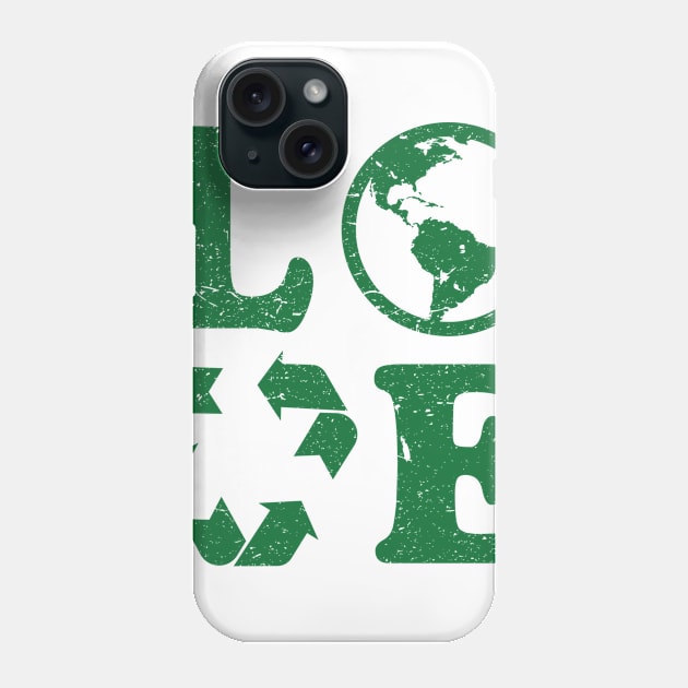 Love Earth Day Recycling Environment Vintage Phone Case by snnt