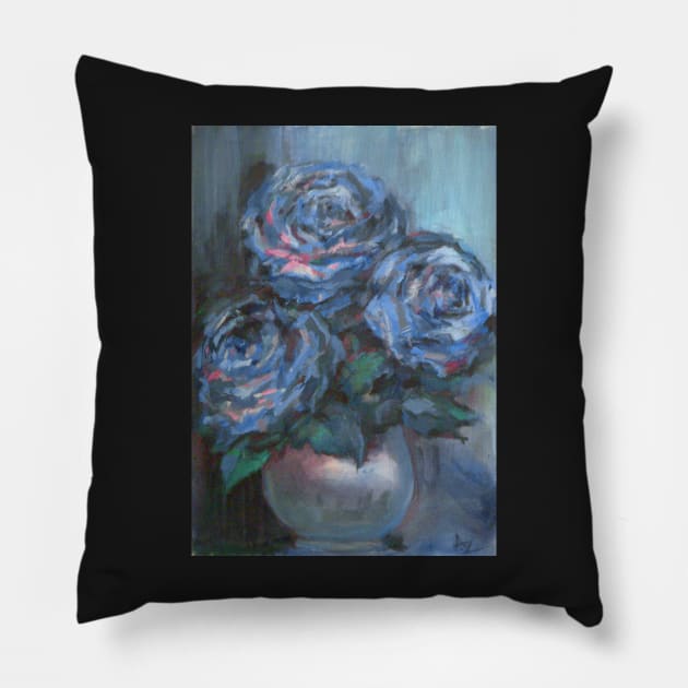 Abstract Roses on Silk Pillow by Anthropolog