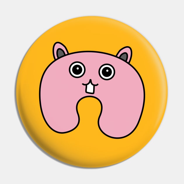Cute Pink Fluffy Bunny Pin by XOOXOO