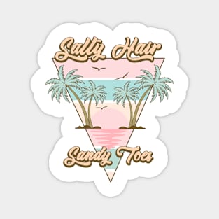 Salty Hair Sandy Toes Summer Vibes Beach Life Novelty Gift Magnet