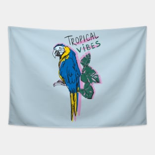 Parrot macaw tropical vibes Tapestry