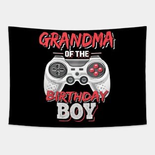 Grandma Of The Birthday Boy Matching Video Gamer Party Tapestry