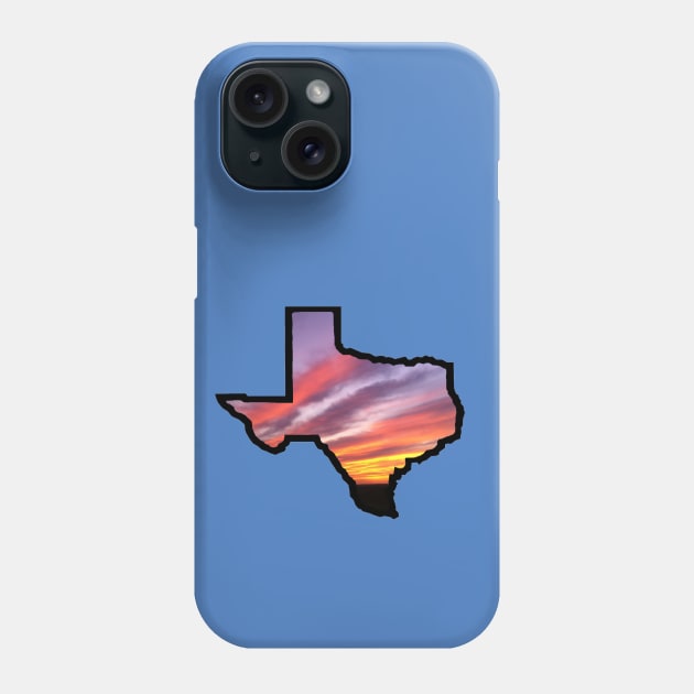 Texas Lone Star State with Sunset Background Phone Case by oggi0