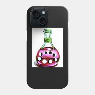 Pink and green Wiccan bottle - moon phases Phone Case