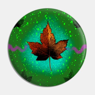 Maple Leaf Autumn Abstract Pin
