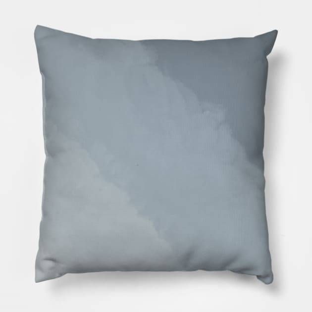 Minimal Blue Tie Dye Pillow by Kenkenne