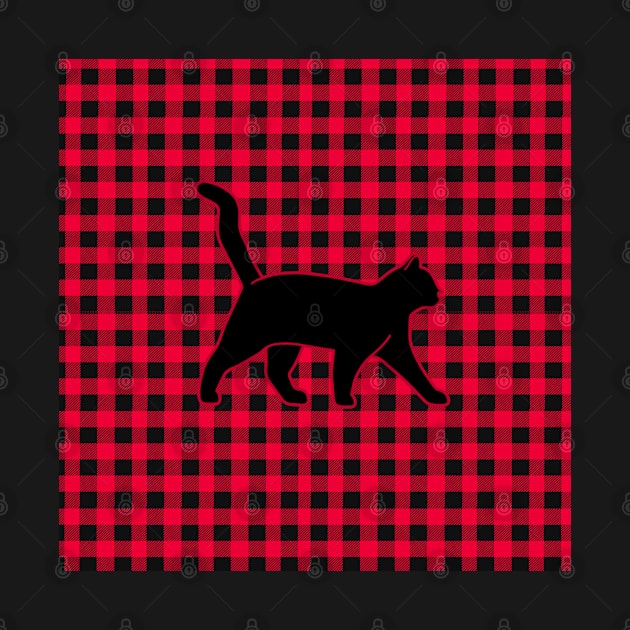 Cat Buffalo Red Plaid Christmas Xmas by tobzz