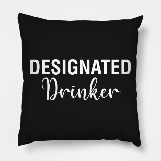 Designated Drinker Pillow by CityNoir