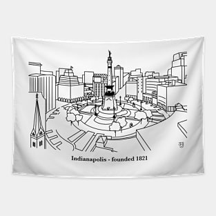 Indianapolis Circle Outline Tapestry