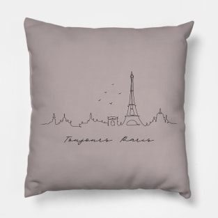 Paris City Silhouette Pillow