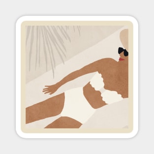 Girl on the beach Magnet