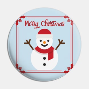 Merry Christmas Snowman Pin