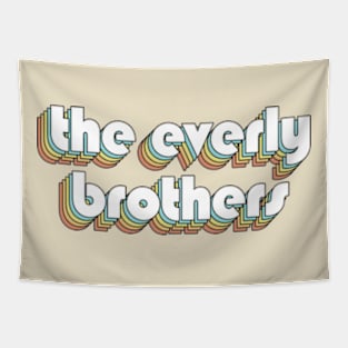 The Everly Brothers - Retro Rainbow Typography Faded Style Tapestry