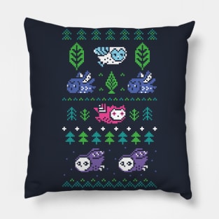 Christmas pixel owls Pillow