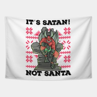 Ugly Christmas Satan Satanic Santa Devil Gothic Occult Goth Tapestry