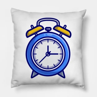 Alarm Clock Cartoon Illustration Pillow