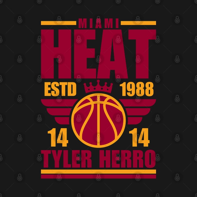 Miami Heat Herro 14 Basketball Retro by ArsenBills