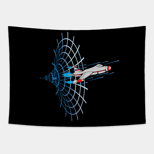 Time travel airplane wormhole Tapestry by dieEinsteiger