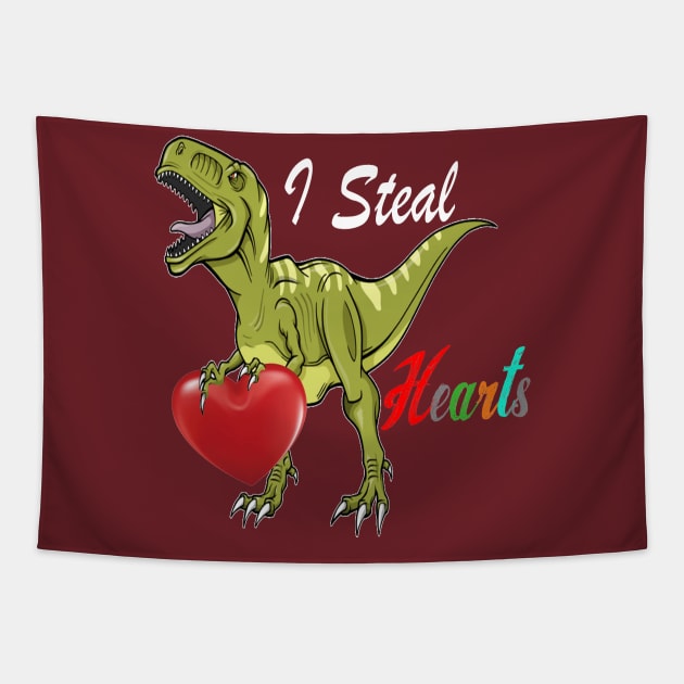 I Steal Hearts Valentines Day Boys Girls Gift Tapestry by Inspireshirt