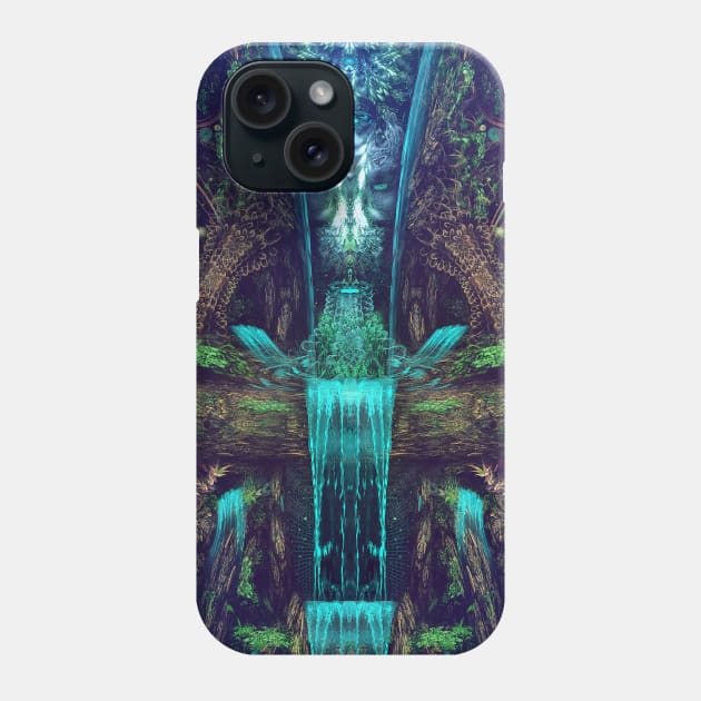 Waters Fall Visionary Fractal Manipulation Manafold Art Phone Case by Manafold