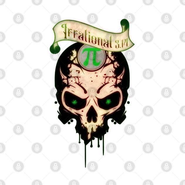 PI Day Irrational Skull Design Forest Green Edition by mythikcreationz