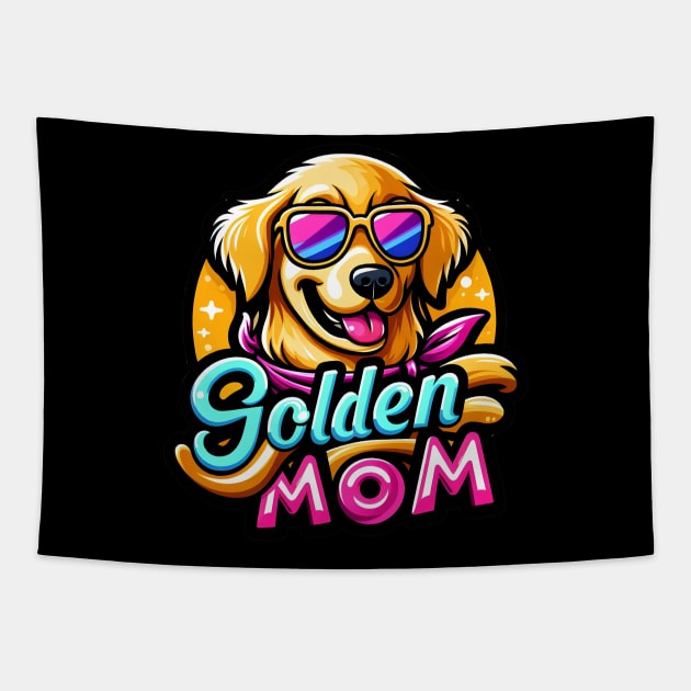 Funny Dog Golden Retriever Mom Tapestry by Melisachic