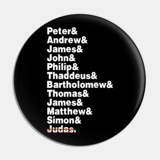 12 Disciples (White Text) Pin